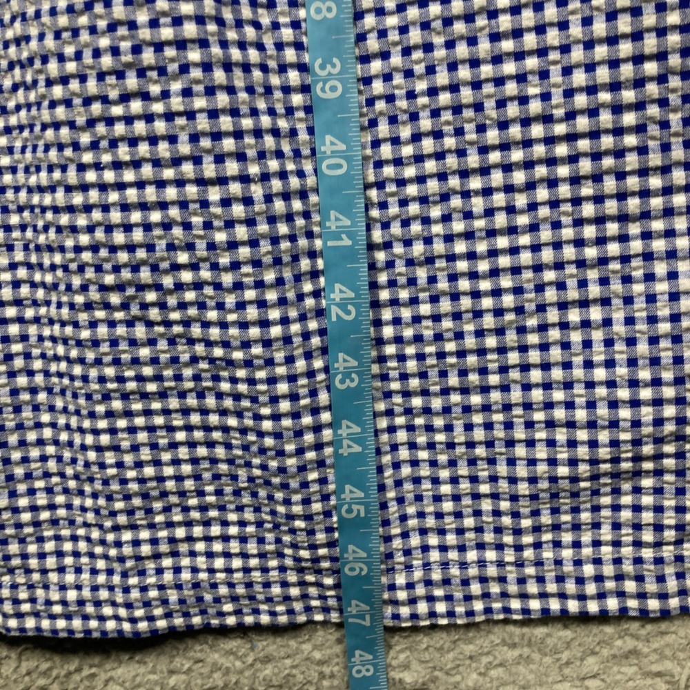 Old Navy Midi Dress Womens Large Blue Gingham Puff Sleeve Tiered Dorothy Cottage - Picture 2 of 11